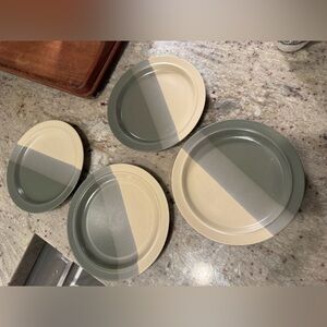 Otagiri Cream and Gray Appetizer/Bread Plate Set